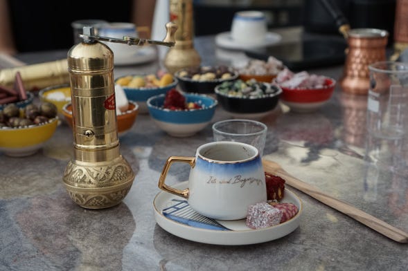 Taller de café turco en Estambul